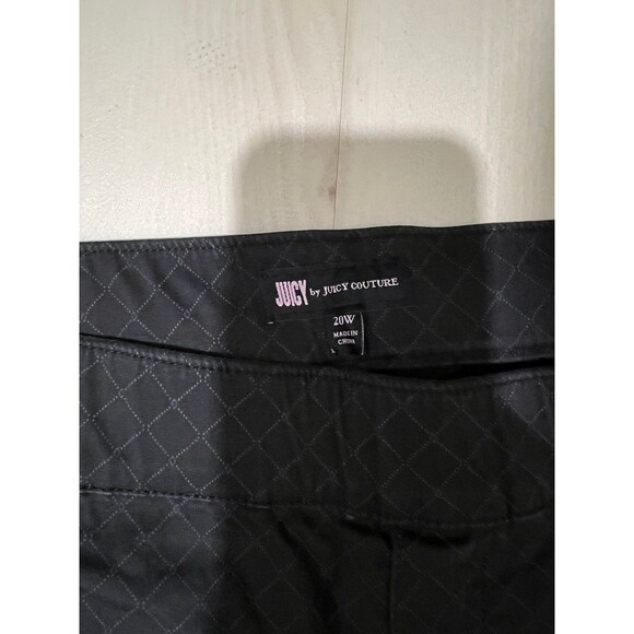 NEW Juicy Couture Plus Size 20W Beverly Skinny Diamond Print Black Pants - Picture 4 of 12